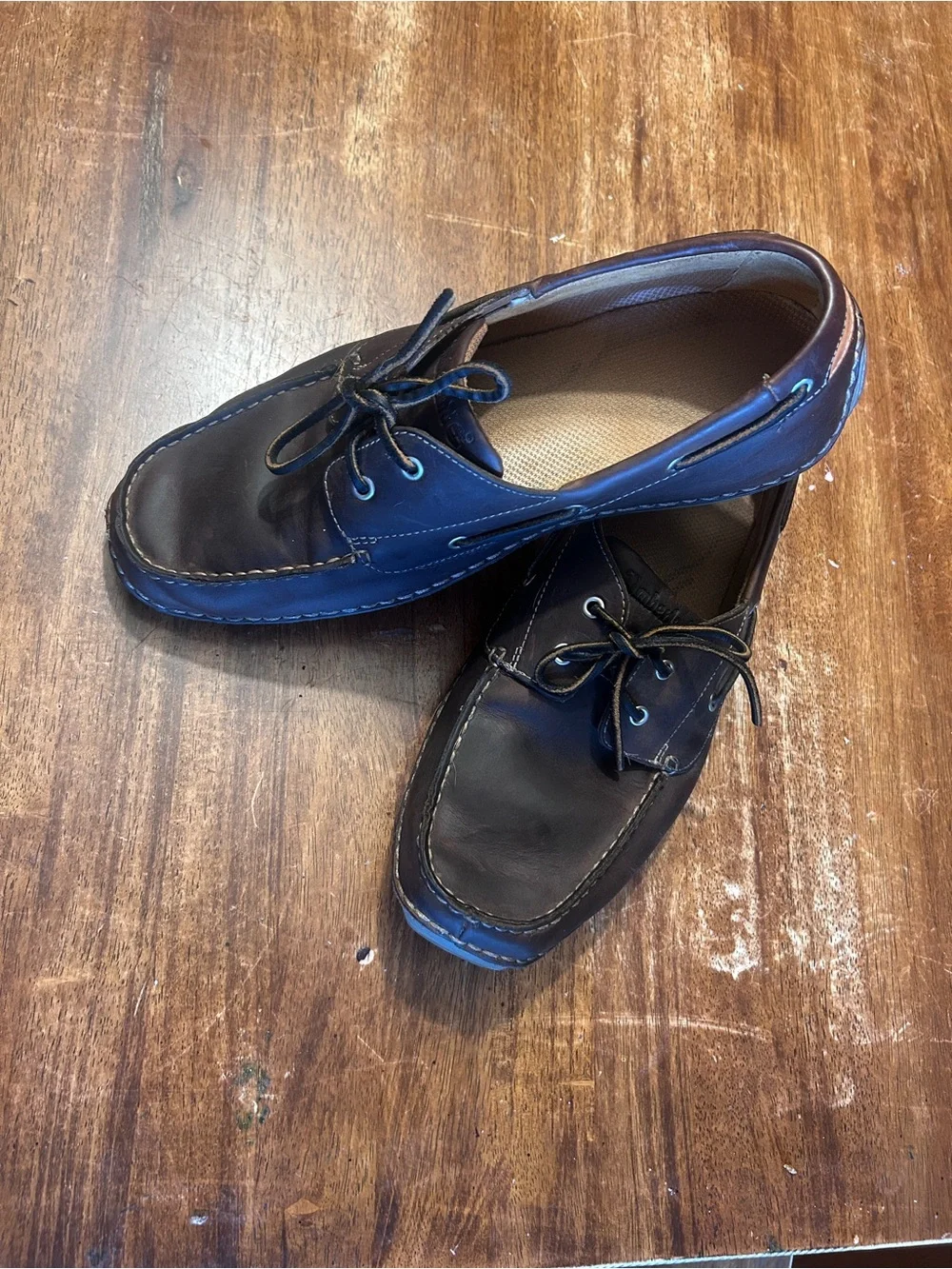Timberland Men’s Leather brown Boat Shoes 11.5
